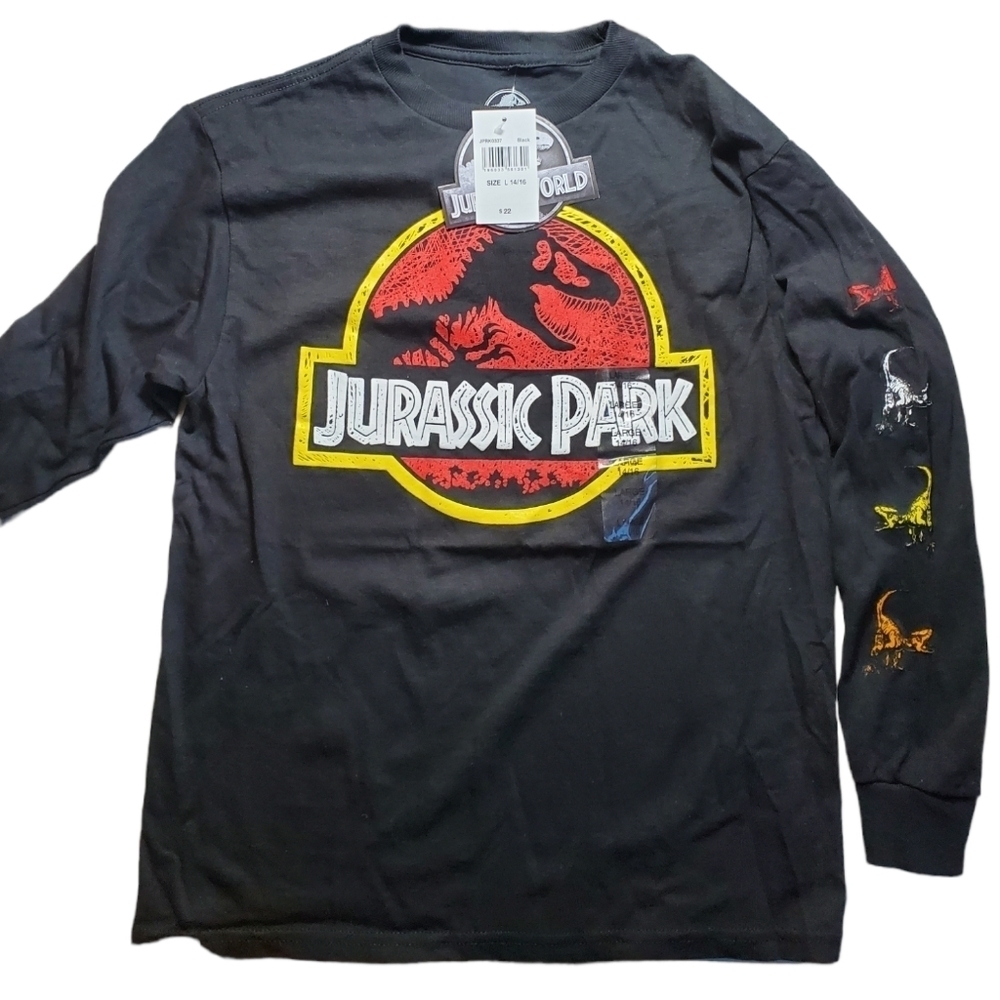 NEW JURASSIC PARK long sleeve tshirt youth 14/16